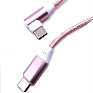 2M ángulo recto codo de 90 grados carga rápida USB C tipo C Cable aleación de aluminio trenzado Nylon Cable DE DATOS ordenadores impresora - Product Image 4