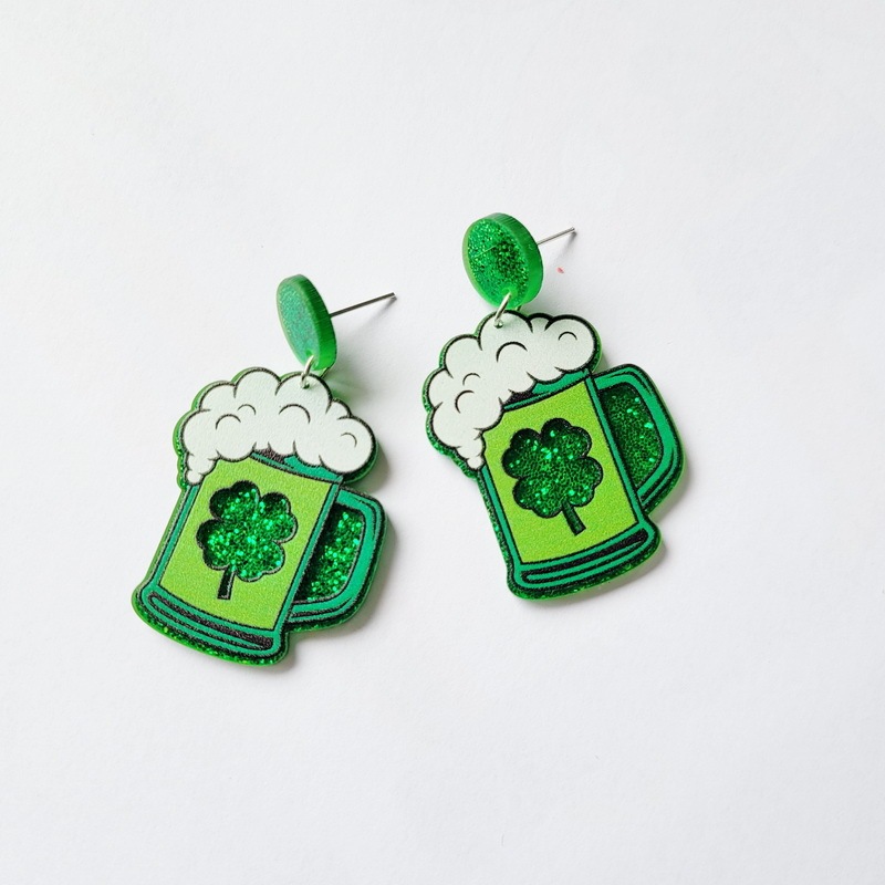 Green Beer earring style