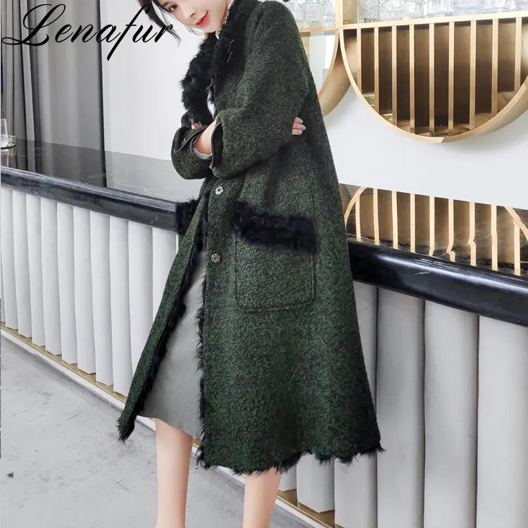 Abrigo largo de lana para mujer nuevo modelo a la moda