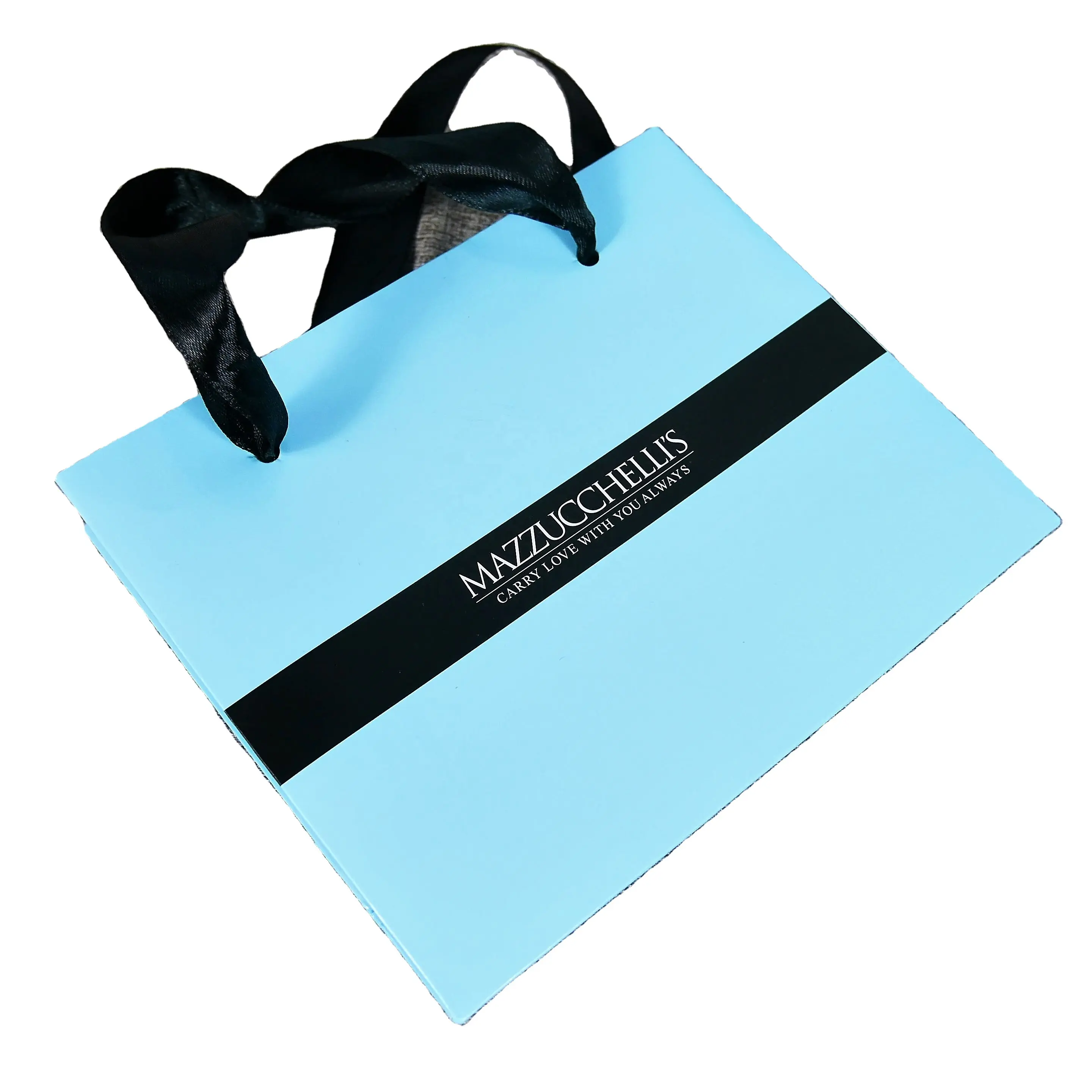 Hand Bag Cosmetic Shopping Gift Bag With Your Logo Jewelry Paper Bag with Satin Handle