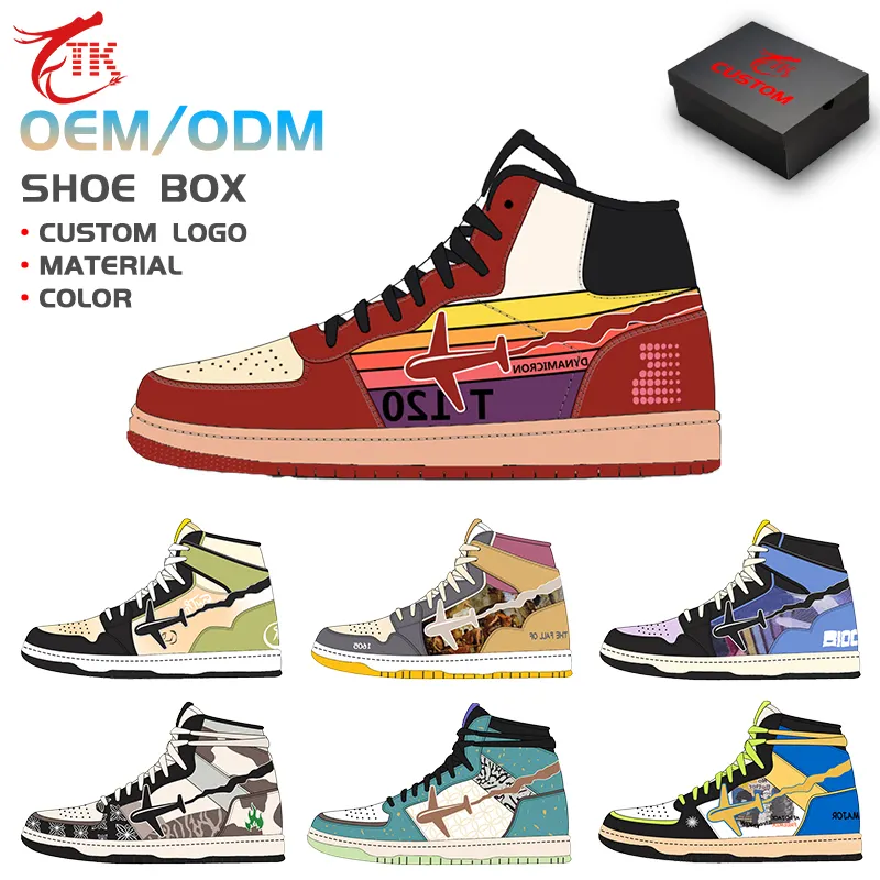 Custom Men's Sporty Basketball Shoes Latest Fashion Breathable Board Shoes With High Quality Outsole Novelty Sports Sneakers