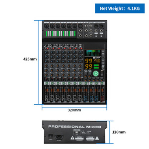 COOYINK 8 kanal ses mikseri 2*99 DSP 3 grup Aux Bluetooth MP3 USB ile dijital profesyonel konsol ses mikseri konsol göndermek - Product Image 6
