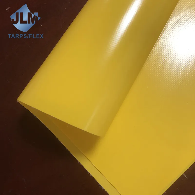 Su misura resistente UV ignifugo telone in pvc giallo telone impermeabile per condotto dell'aria borse camion