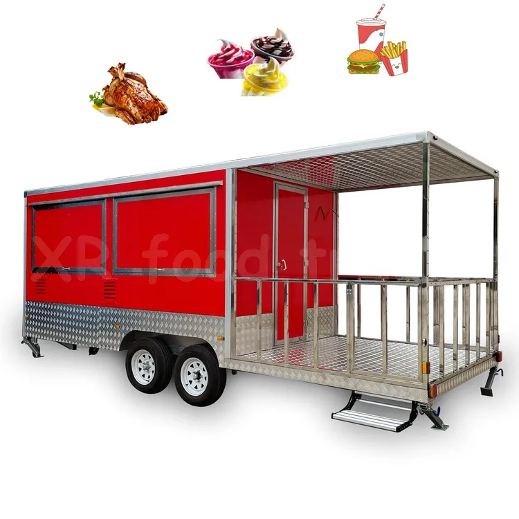 buy a good 20ft concession bbq smoker food van food truck trailers fully equipped with porch outdoor track
