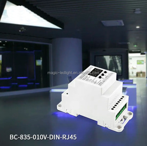BC-835-010V-DIN передача DC12V-24V DMX512/1990 сигнала на 5CH 0-10 В сигнал DIN-рейка светодиодный декодер DMX преобразователь сигнала - Product Image 4