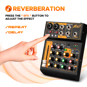 Mini4 Mezclador de Audio 4 Canales Home Party Portable Mini DJ Controller BT Consola de Mezcla de Audio para Home Computer Live Broadcast - Product Image 5