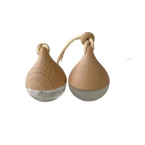 Botella de aromaterapia portátil para coche, difusor de escarcha en forma de gota, 5ml, tapa de madera, vacía - Product Image 2