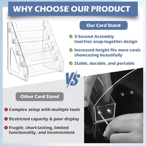 Acrylic nhiều lớp Máy tính để bàn hiển thị Kệ thẻ hiển thị đứng hiển thị rõ ràng thang hoạt hình kê đứng huy hiệu thanh ngoại vi - Product Image 3