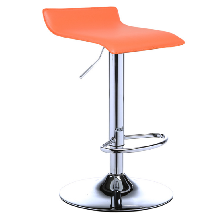 Orange industrial swivel bar chair