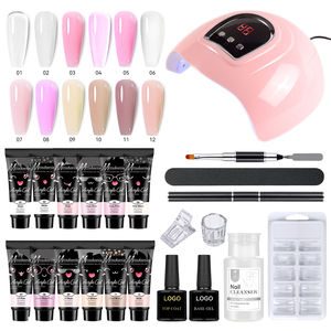 Özel etiket ile poli tırnak jeli cila kiti lamba uzatma jel kiti tabanı ve pardösü kayma çözüm PolyGeling tırnak kiti Set - Product Image 3