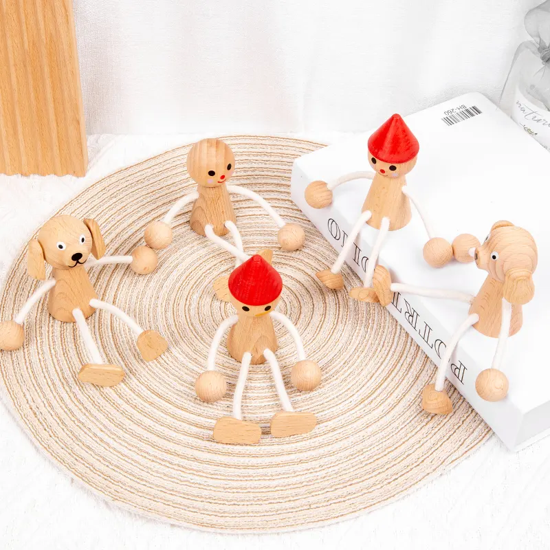 Giocattoli educativi per bambini montessori in legno prescolare all'ingrosso decorazione per auto da tavolo gioco giocattolo per bambole estensibile artigianale