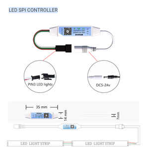 SP621E DC5-24V Мини светодиодный синий зуб Music диммер контроллер для адресуемых WS2811 WS2812B WS2813 IC Pixel Magic осветительная балка - Product Image 5