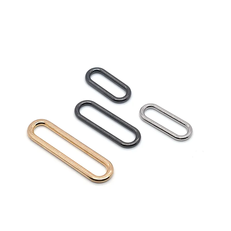 Brass O Ring Liền Mạch Hình Bầu Dục Kim Loại Khóa Cho Giày Dép Túi Xách Hành Lý Vòng Trứng Trứng Nút Phần Cứng Phụ Kiện