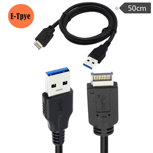 แผงด้านหน้า USB 3.1ประเภท E ชายกับ USB 3.0ประเภท A ชายสาย50ซม. เมนบอร์ดคอมพิวเตอร์สายลวด - Product Image 4
