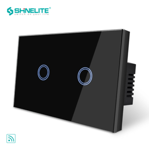 US White and Black Color 2 Gang 1 Way Wifi Smart Touch Switch for Home <strong>Automation</strong> <strong>Control</strong> <strong>System</strong> - Product Image 1