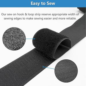 Hersteller Großhandel Günstiger Preis Anpassbare Größe Nylon Klett band rolle für Bekleidungs zubehör - Product Image 5