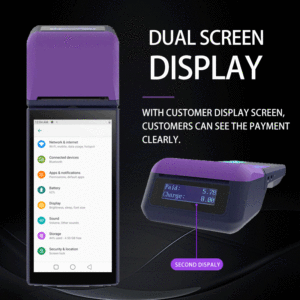 <strong>Android</strong> 11 POS system <strong>with</strong> NFC Dual Display handheld POS <strong>printer</strong> <strong>with</strong> barcode scanner - Product Image 2