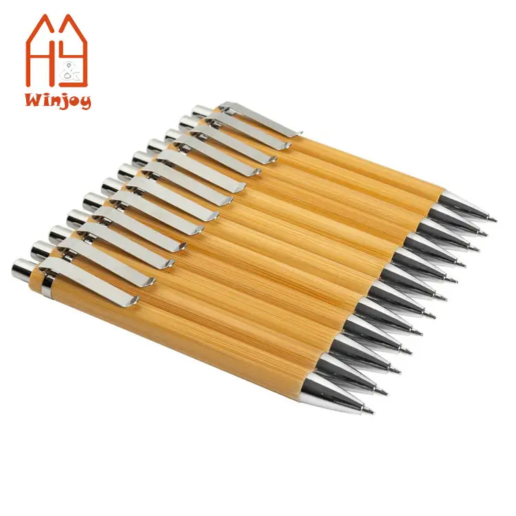 Bambu kalem geri çekilebilir tükenmez kalem siyah mürekkep 1 mm sürdürülebilir yazma kalemler ofis ürünleri günlük için okul malzemeleri