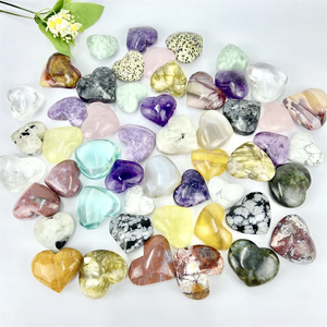 Pierre de guérison artisanale naturelle en gros Matériau mixte cœur en cristal cœur en quartz rose pour cadeau - Product Image 2