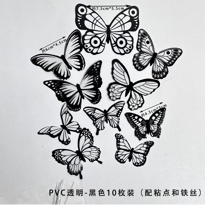 PVC transparent - black, 10 pieces per pack