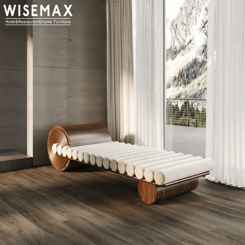 WISEMAX-muebles de lujo para el hogar, sofás modernos, cama de tela de terciopelo, Banco otomano largo, sala de estar, Diván de madera, Banco de silla larga