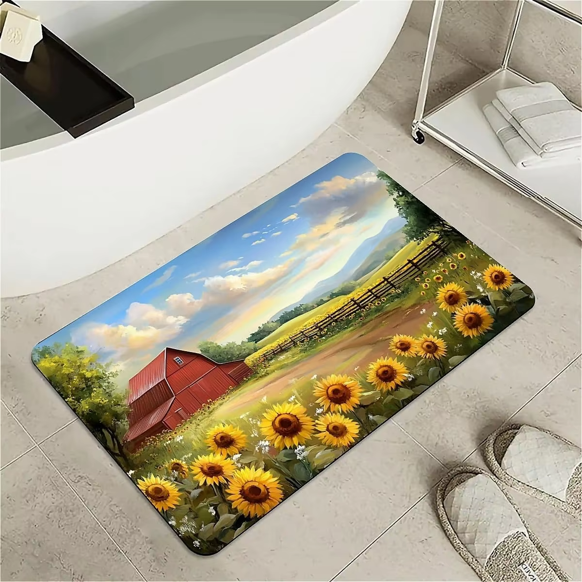 Beautiful farm with red barn