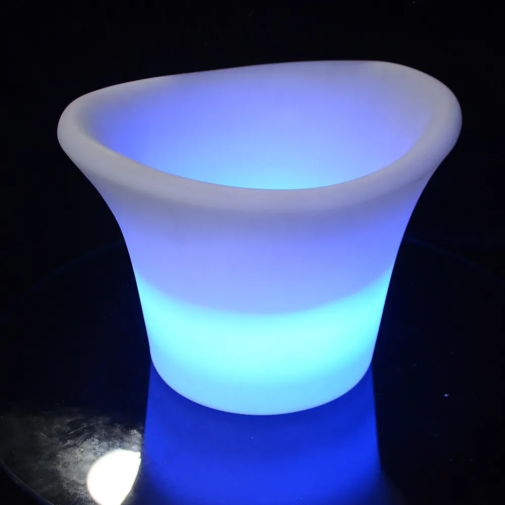 Cubo de champán y bebidas para el hogar, enfriador de vino luminoso LED brillante, recargable, Moderno