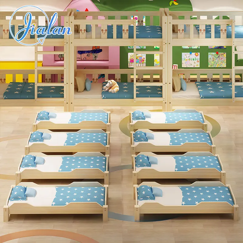 Cama individual de madera maciza para niños, cama de descanso para niños, muebles de guardería, cuna para dormir para niños, cuna de madera para bebés