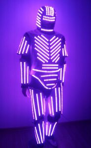 Full Color <span class=keywords><strong>RGB</strong></span> <span class=keywords><strong>Led</strong></span> Robot Dancer Costume Performance outfit costumi luminosi Tron Dance <span class=keywords><strong>Led</strong></span> Armor Costume