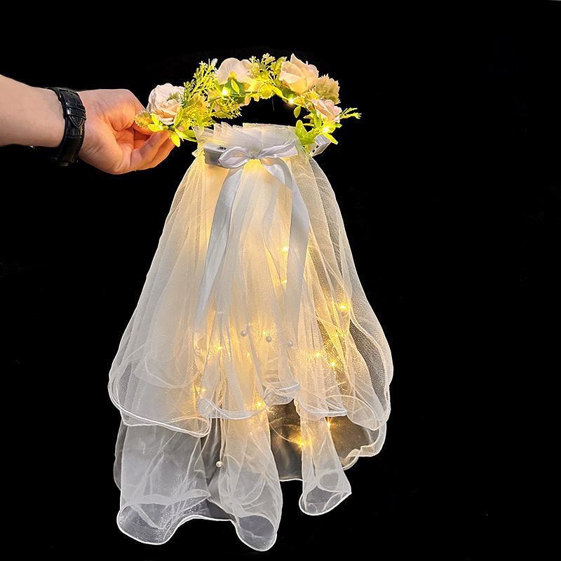 Forest champagne garland-warm light