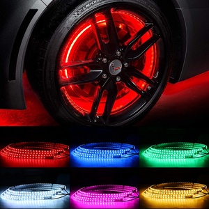 15.5&quot; Illuminated LED Wheel Rings 4pcs One Kit Rim Light KIT RGB APP Controlled LED Wheel Light for Car
