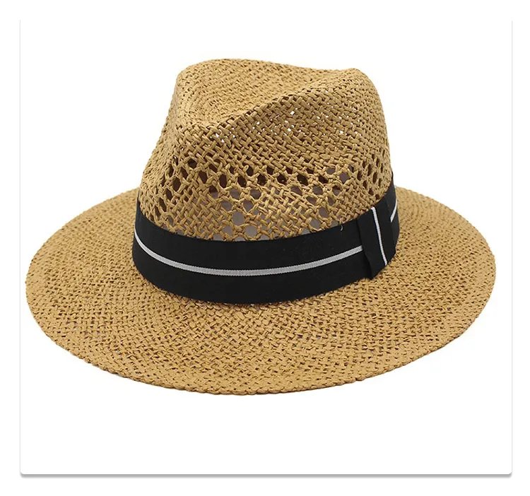 Sombrero de paja de ala grande para mujer, sombreros de paja de Panamá, diseñador del sol Hawaiano, personalizado, luffy, playa, verano, venta al por mayor