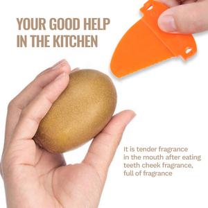 Gloway tiện ích nhà bếp công cụ 2-trong-1 dễ dàng nắm bắt thép không gỉ trái cây Scoop cutter nhựa Kiwi Slicer dao công cụ Kiwi Peeler - Product Image 4