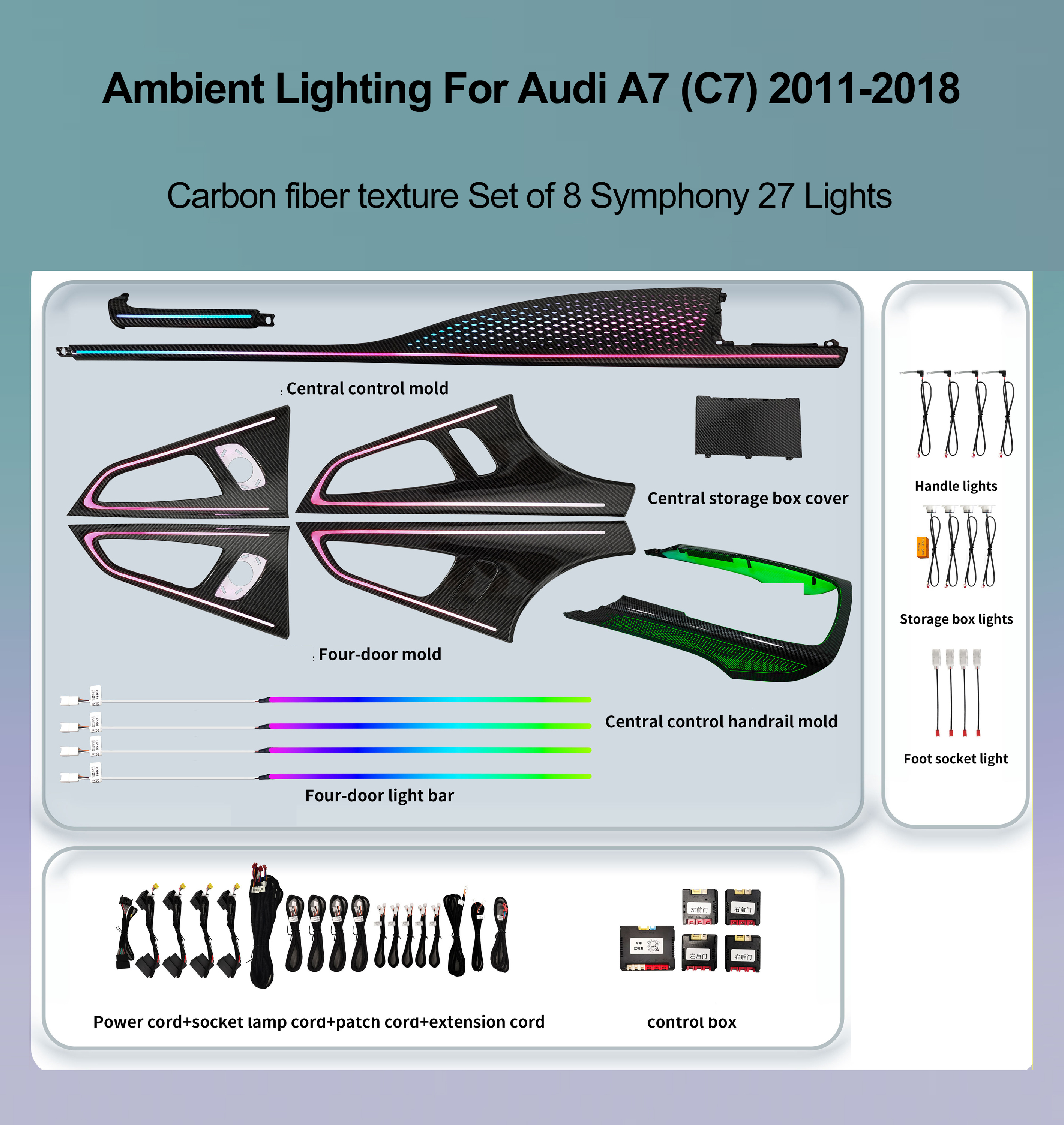 Texture fibre de carbone Lot de 8 Symphony 27 Lights