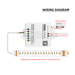 SP635E 5CH PWM RGBCCT Светодиодный контроллер DC 5-24V 12A полоска света RF 2,4G сенсорный пульт дистанционного управления/панель Smart Blue Tooth музыкальный диммер - Product Image 4
