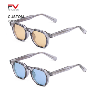 Cổ điển retro màu xám-khung Unisex cá nhân ống kính màu hợp thời trang không thường xuyên vuông kính mát - Product Image 1