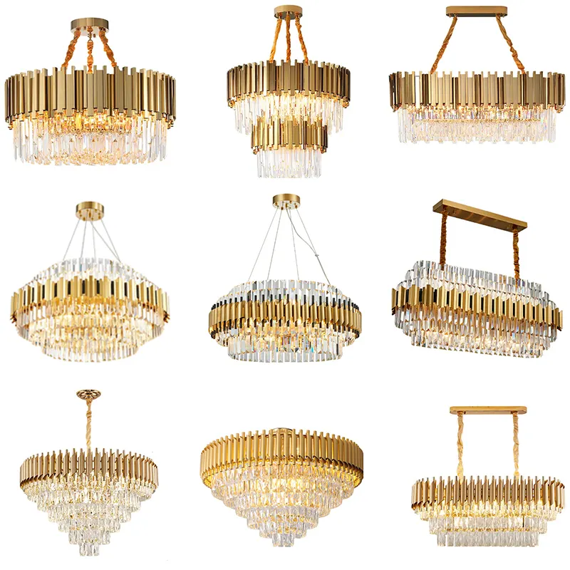 Modern Kustom Logam Bulat Besar Nordic Chandelier Kamar Tidur Ruang Tamu Liontin Lampu Langit-langit Led K9 Kristal Mewah Chandelier