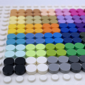 Sluban <strong>Building</strong> <strong>Block</strong> Toys Flat Circular 1*1 <strong>Building</strong> Brick Accessory Mosaic <strong>Pattern</strong> Construction Set Total 100 Different Colors