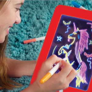 Hot Sell Children Clipboard Fluorescence <strong>Led</strong> Drawing Writing Board Magic Pad Light
