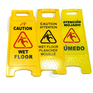 EcoClean thương mại bền bán buôn 24 inch đôi bên màu vàng thận trọng sàn ướt có thể gập lại khách sạn đường phố sảnh cảnh báo dấu hiệu - Product Image 6