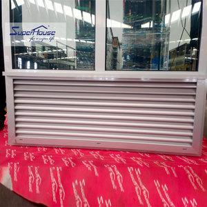 Two Panel Modern Functionality and Design Double Glass Aluminum <strong>Window</strong> with Integrated Louvre Vent - Product Image 3
