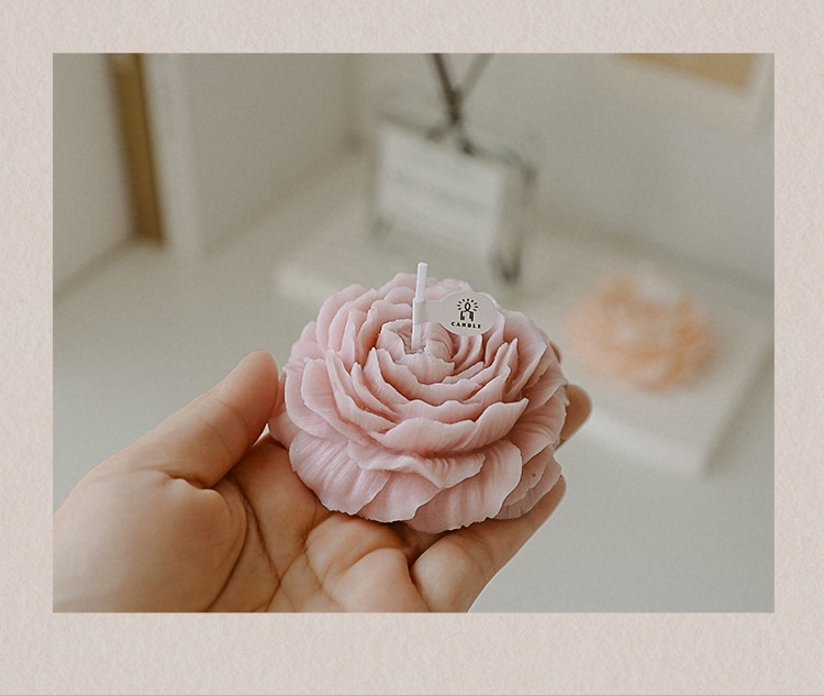 AROMA HOME Kwiat Kształt Piwonia Rzeźba Wosk Sojowy Aromaterapia Pachnące Ręcznie 6