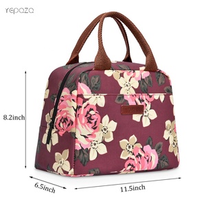 <strong>Pretty</strong> Beautiful <strong>Good</strong> Quality Red Color Custom Digital Design Print Reusable Nylon Lunch Tote Bag for Women - Product Image 2