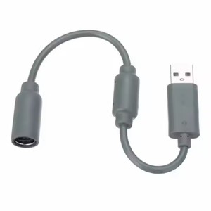 Xboxes 360有線ゲームコントローラーエクステンションケーブル用ブラックまたはダークグレーUSBアダプターコード交換 - Product Image 1