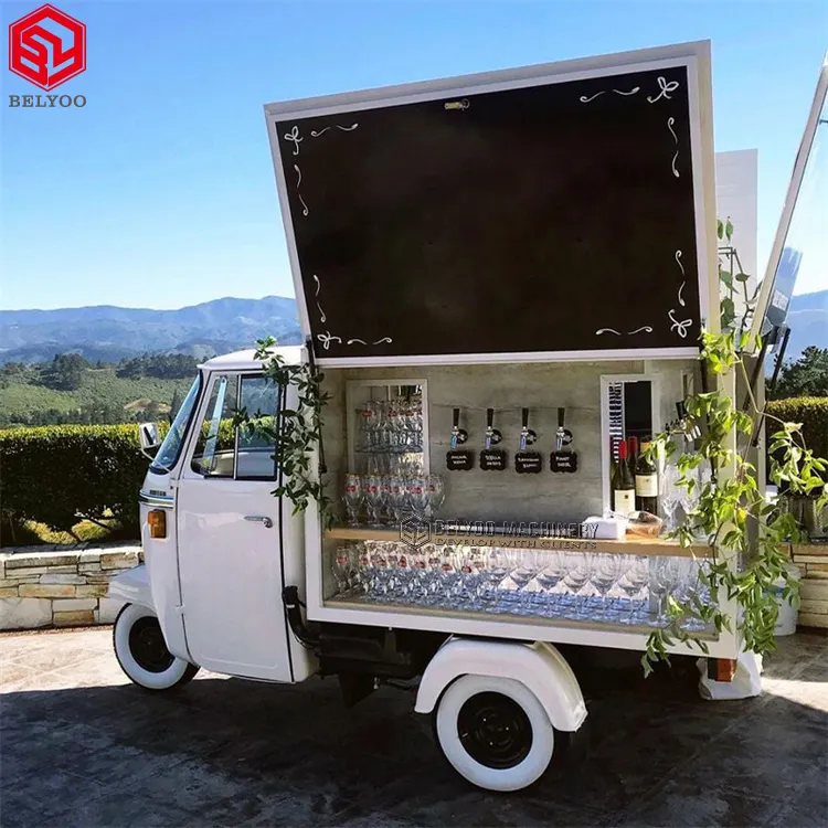 2024 New Design Tuk Tuk Beer Mobile Cocktail Bar Ice Cream Cart Coffee Cart Hot Dog Stand Electric Tricycle Food Trucks for Sale