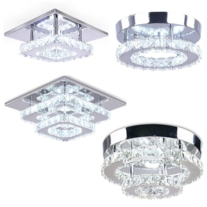 现代水晶吸顶灯齐平安装吊灯K9晶体8k不锈钢LED Mini 2-方形吸顶灯 - Product Image 1