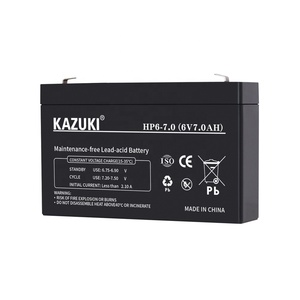 HP6V7AH 6V7AH KAZUKI工厂价格密封铅酸电池Agm玩具车医疗机电池备用电源太阳能