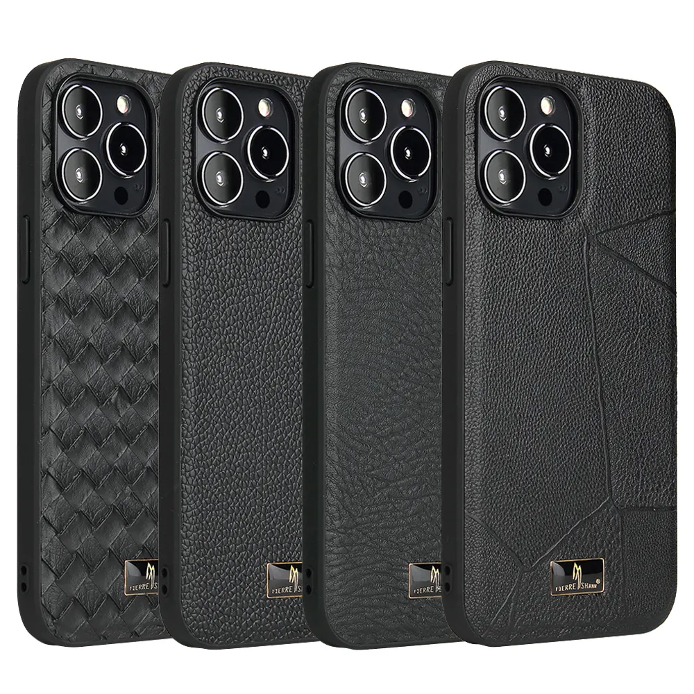 Caso personalizado do telefone celular para o iPhone 15 Pro Max PU Leather TPU Cover Case