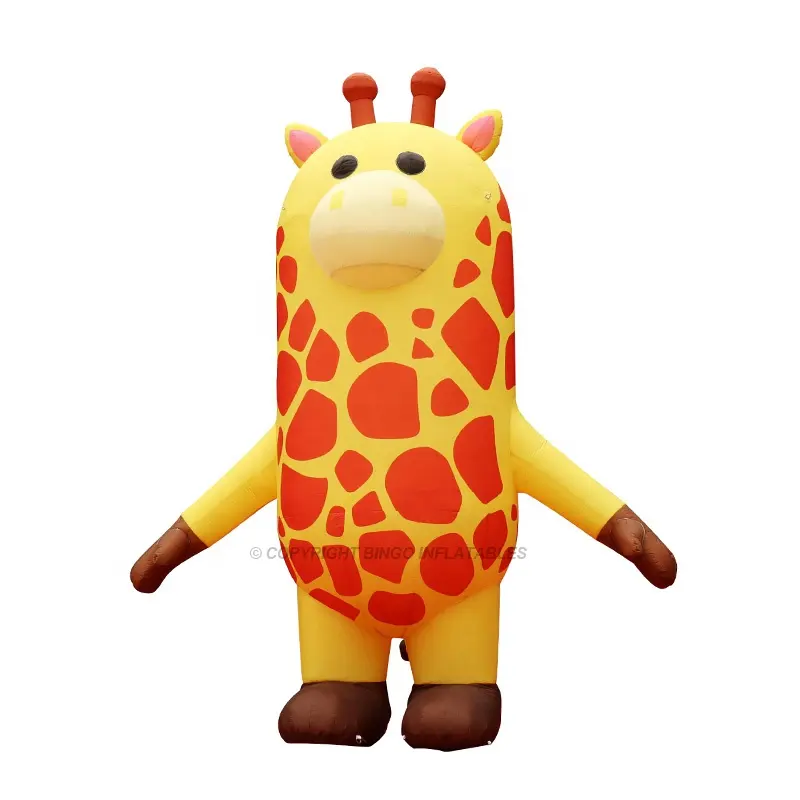Publicidad inflable mascota disfraz Animal dibujos animados juguetes inflables Zoo jardín gigante inflable jirafa juguete