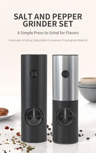 弗拉夫斯特厨房陶瓷研磨机的电池供电不锈钢盐和胡椒研磨机，带灯和可调粗糙度